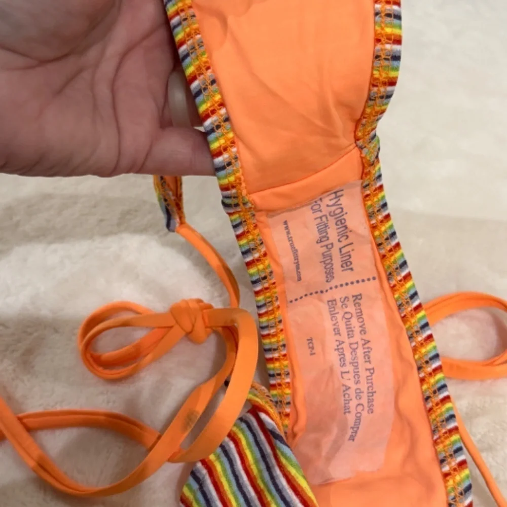 New! Frankies Bikinis Divine Striped Skimpy Bottom in Hawaiian Sky 31524